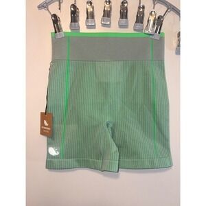 Astroremiges Harmony Striped Biker Shorts Aurora Green High Waist Athletic Small
